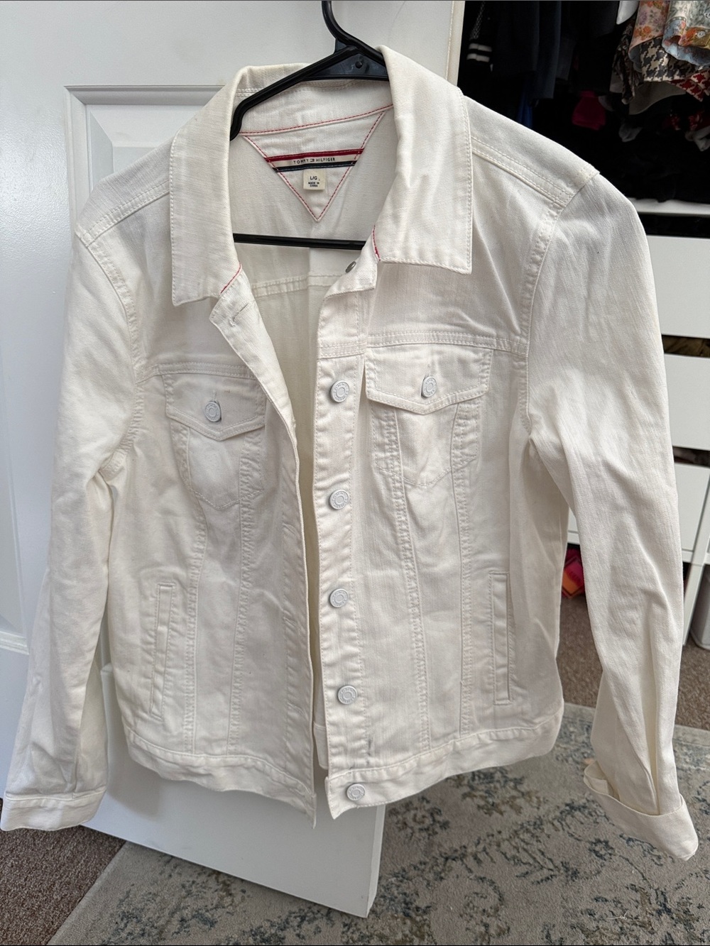 Tommy Hilfiger Cream Denim Trucker Jacket